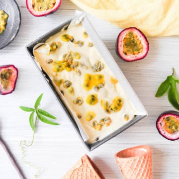 no churn ice cream with fresh passionfruit