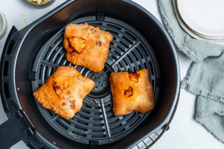 Airfryer pizza rolls just cooked in the airfryer draw