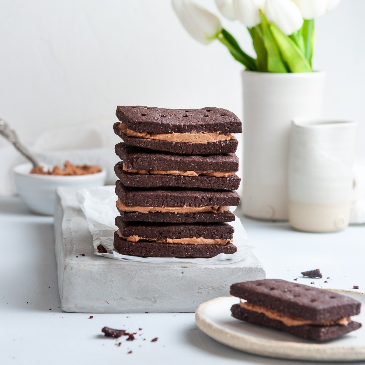 Eggless whole wheat Bourbon biscuit  Eggless Bourbon biscuit recipe made  with whole wheat
