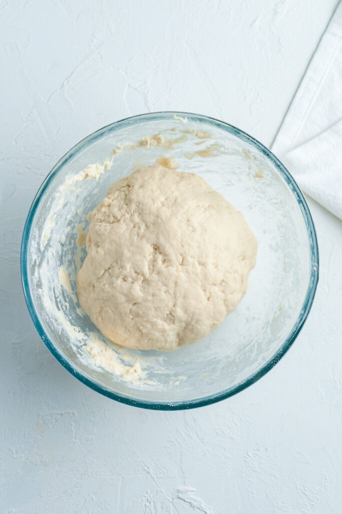 The finished scroll dough in a bowl.