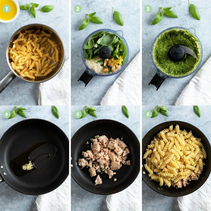 step by step process shots making and assembling the dish