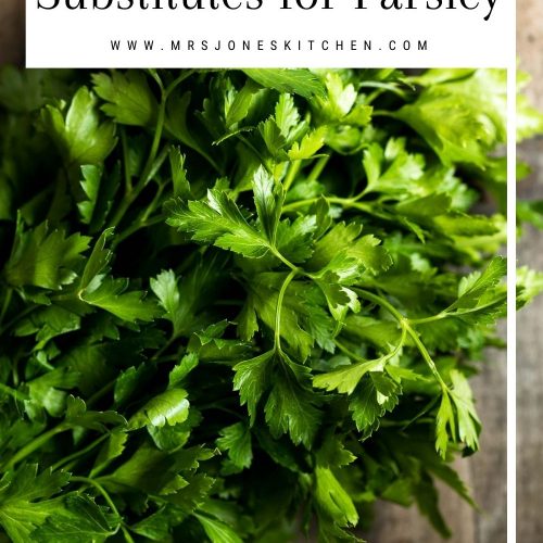 image with text overlay to make a pin for Pinterest for the best substitutes for parsley