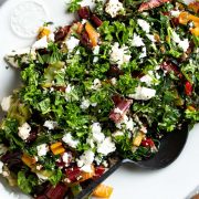sauteed silverbeet in a white serving dish