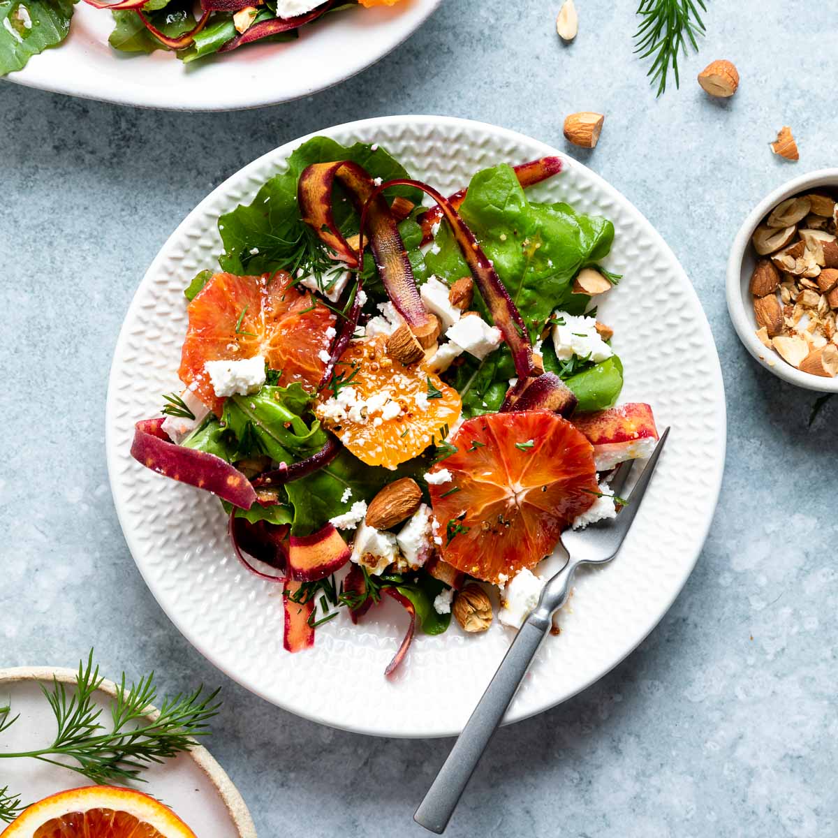 carrot salad with orange juice dressing Carrot, Apple and Orange Salad with Ginger Dressing