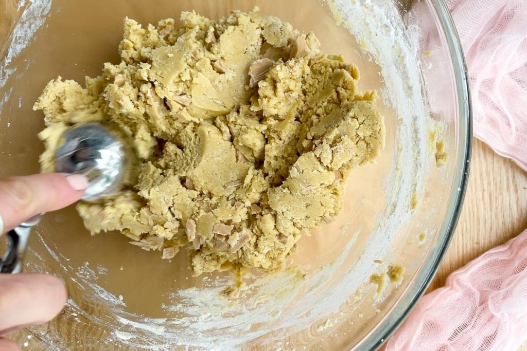 the texture of the finished raw cookie dough