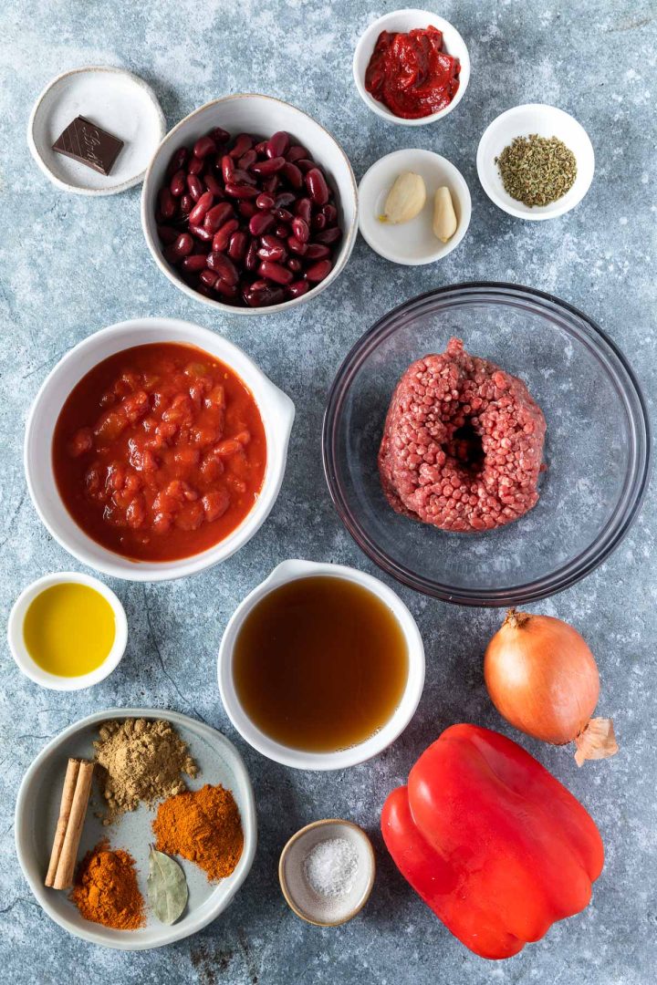 Ingredients needed to make the recipe weighed out and placed in individual plates.