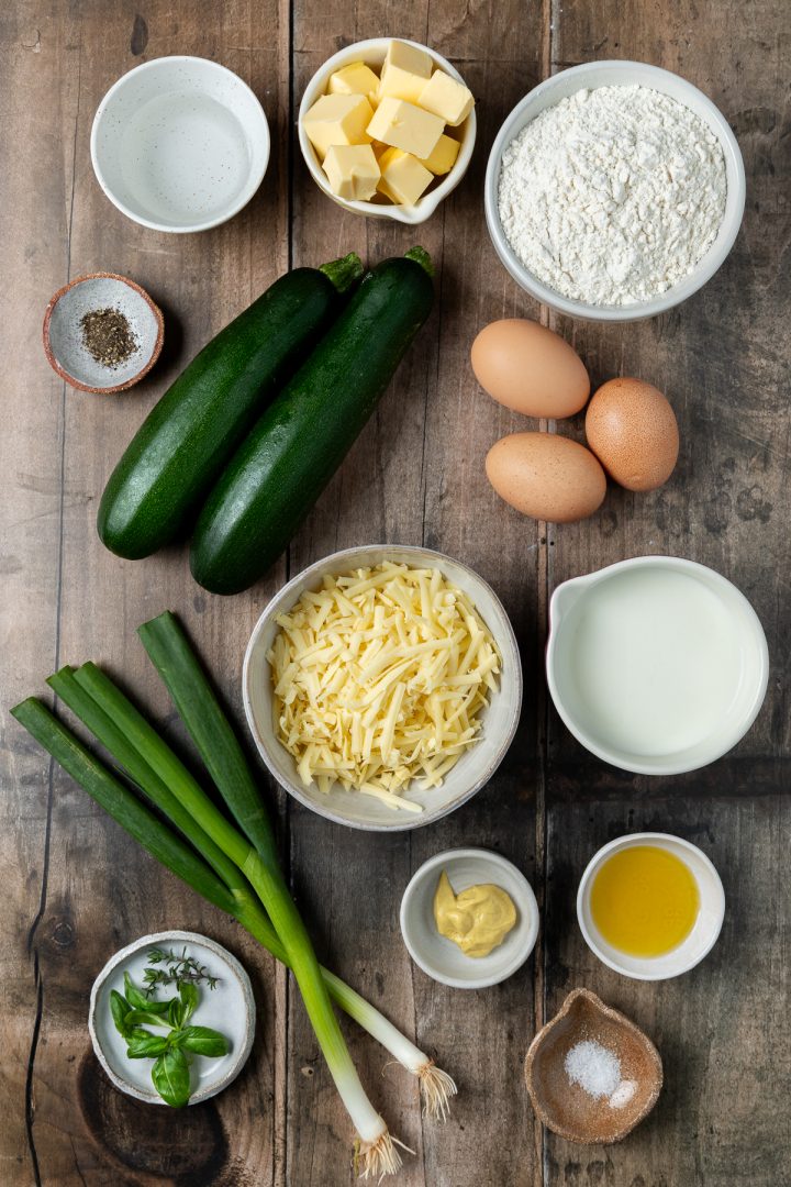 Ingredients for the quiche.