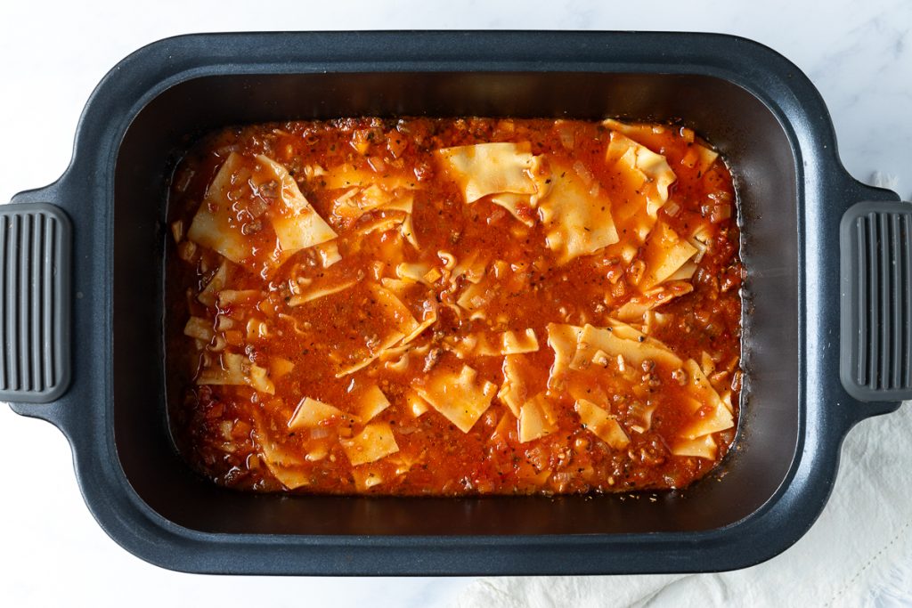 The pasta sheets once cooked in the soup.
