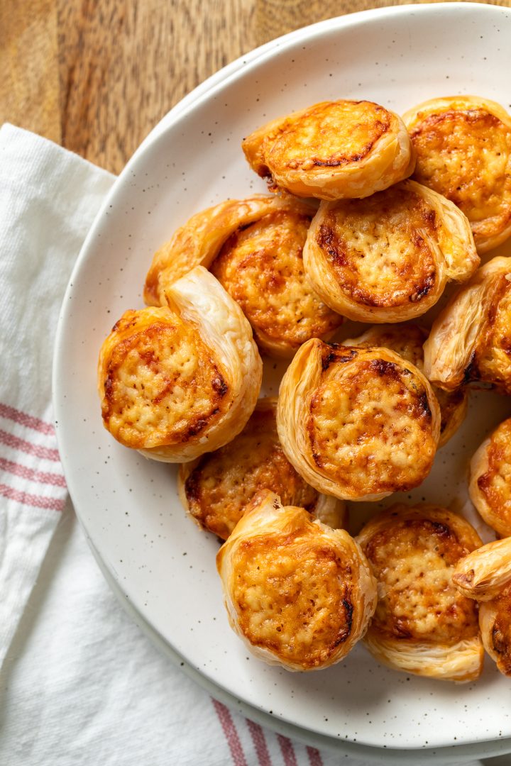 A plate of the pinwheels ready to be served.