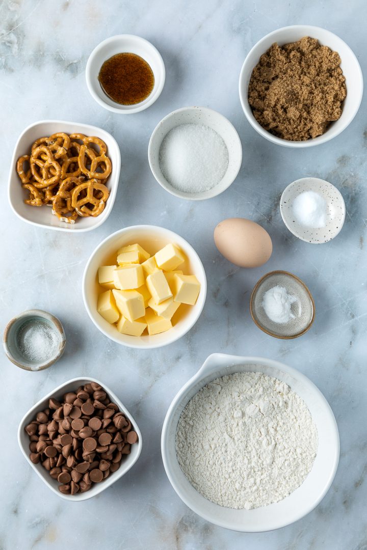 Ingredients needed to make the cookie recipe.