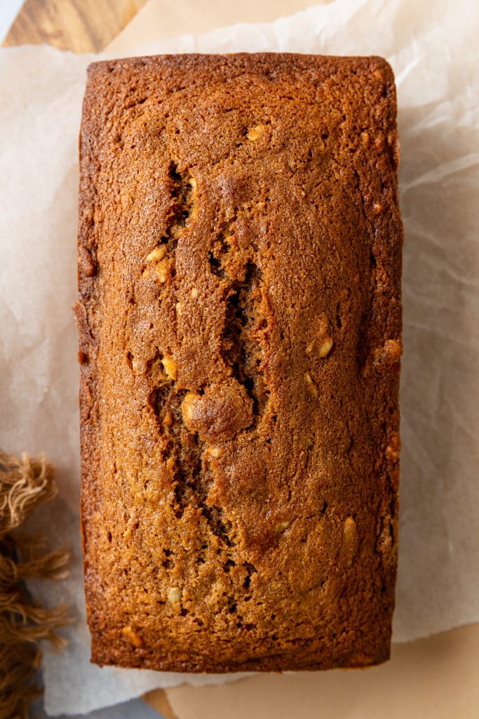An un-iced coffee and walnut cake.