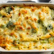 The baked chicken broccoli pasta bake.